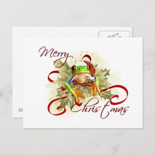 Tree Frog Weihnachtskarten Feiertagspostkarte (Vorne/Hinten)
