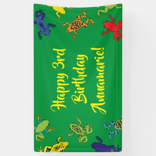 Tree Frogs Kindergeburtstag Niedlich Banner (Vertikal)