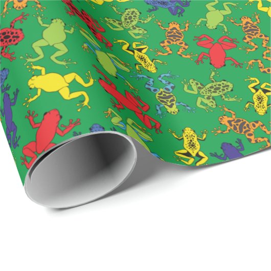 Tree Frogs Kindergeburtstag Niedlich Geschenkpapier (Rolleneckpunkt)