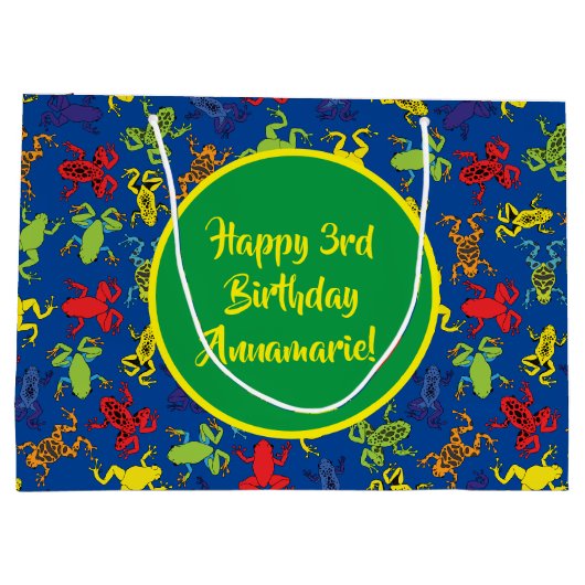 Tree Frogs Kindergeburtstag Niedlich Große Geschenktüte (Rückseite)