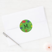 Tree Frogs Niedlich Kid's Monogram Envelope Sticke Runder Aufkleber (Umschlag)