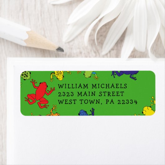 Tree Frogs Niedlich Kid's Return Address Label (Insitu)