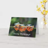 Tree Frogs Trio - Geburtstag Karte (Gelbe Blume)