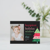 Tree Fun Moderner Urlaub Postkarte (Stehend Vorderseite)