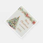 Tree garland red green Christmas Party luncheon Serviette (Ecke)