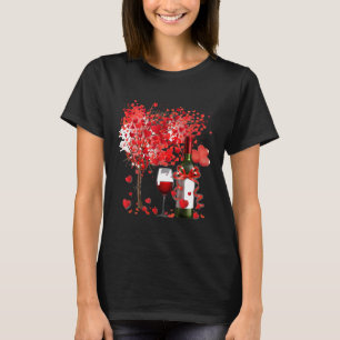 Tree Glass Wine Valentinstag Funny Drink Liebe T-Shirt