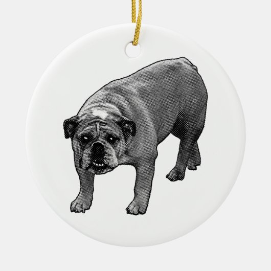 Tree Glow Bulldog Keramik Ornament (Vorne)