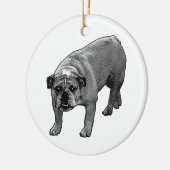 Tree Glow Bulldog Keramik Ornament (Links)