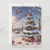 Tree Glow & Presents Feiertagskarte (Vorderseite)