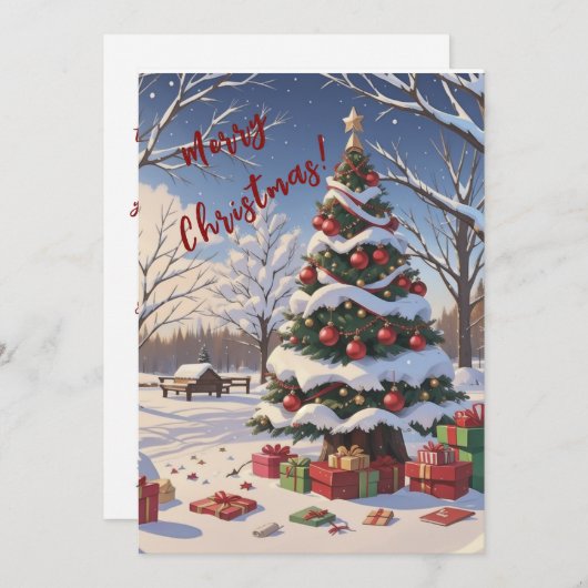 Tree Glow & Presents Feiertagskarte (Vorne/Hinten)