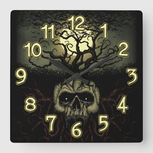 Tree God Quadratische Wanduhr (Vorderseite)
