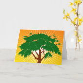 Tree Grußkarte Karte (Gelbe Blume)