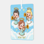 Tree Guardian Angels spielend Trompeten Ornament Aus Metall (Vorderseite links)