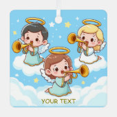 Tree Guardian Angels spielend Trompeten Ornament Aus Metall (Vorderseite)