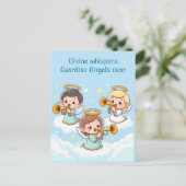 Tree Guardian Angels spielend Trompeten Postkarte (Stehend Vorderseite)