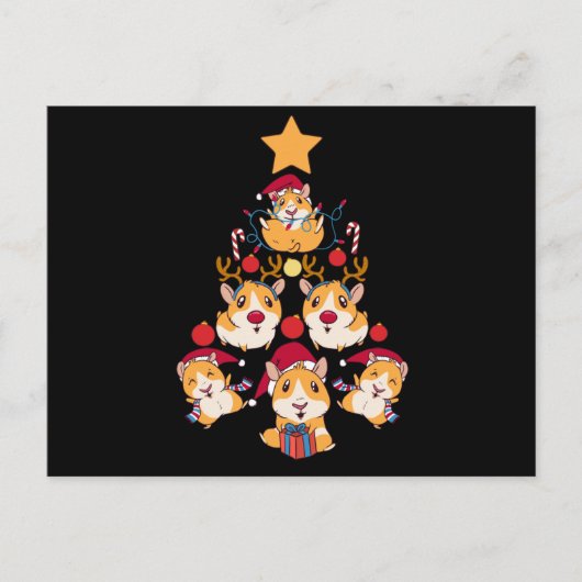 Tree guinea pig Christmas animals lover Postkarte (Vorderseite)