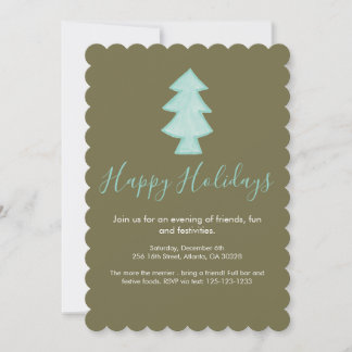 Tree Hand Sketched Holiday Card Einladung