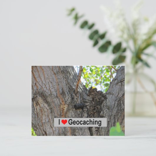 Tree Hanger Cache: Geocaching Postkarte (Stehend Vorderseite)