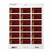Tree Happy Holidays Red Return Address Label Adressaufkleber (Vorne)