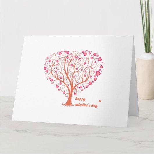 Tree Heart Happy Valentine Day Card Karte (Vorderseite)
