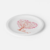 Tree Heart Happy Valentine Day Pappteller (Schrägansicht)