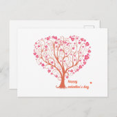 Tree Heart Happy Valentine Day Postkarte (Vorne/Hinten)