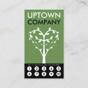 Tree Heart Loyalty Punch Card Treuekarte