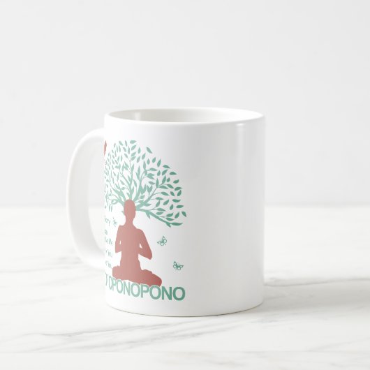 Tree Ho´oponopono Gebet Kaffeetasse (Vorderseite Links)