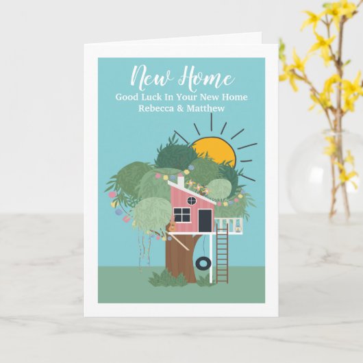 Tree House New Zuhause Karte (Gelbe Blume)
