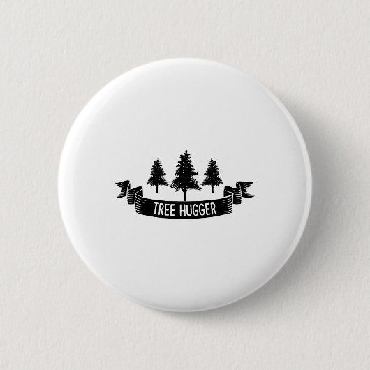 Tree Hugger Earth Day Button (Vorderseite)