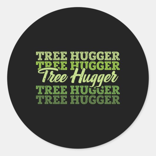 Tree Hugger Earth Day Retro Nature Lover Runder Aufkleber (Vorderseite)