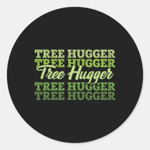 Tree Hugger Earth Day Retro Nature Lover Runder Aufkleber