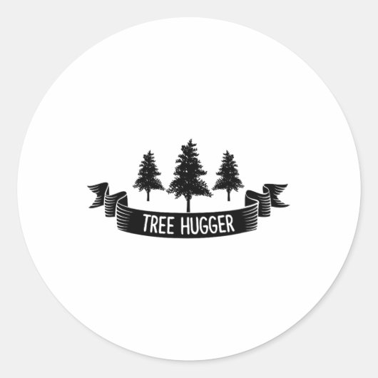 Tree Hugger Earth Day Runder Aufkleber (Vorderseite)