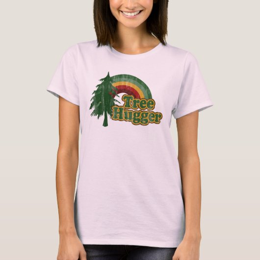 Tree Hugger Hippie Rainbow T-Shirt (Vorderseite)