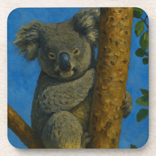 Tree Hugger - Koala in der Kanopie Getränkeuntersetzer (Vorderseite)