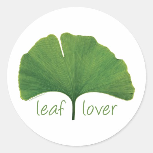 Tree Hugger, Leaf Lover - Ginkgo Runder Aufkleber (Vorderseite)