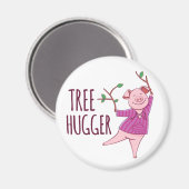 Tree Hugger Niedlich Hippy Pig Magnet (Vorderseite/Rückseite)