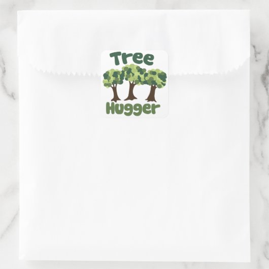 Tree Hugger Quadratischer Aufkleber (Tasche)