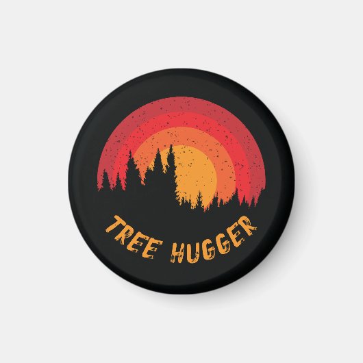 Tree Hugger Retro Not leidender Umweltschützer Magnet (Vorne)