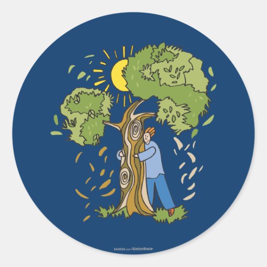 Tree Hugger Runder Aufkleber (Vorderseite)