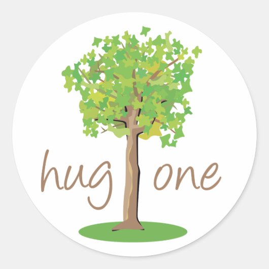 Tree Hugger Runder Aufkleber (Vorderseite)