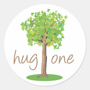 Tree Hugger Runder Aufkleber