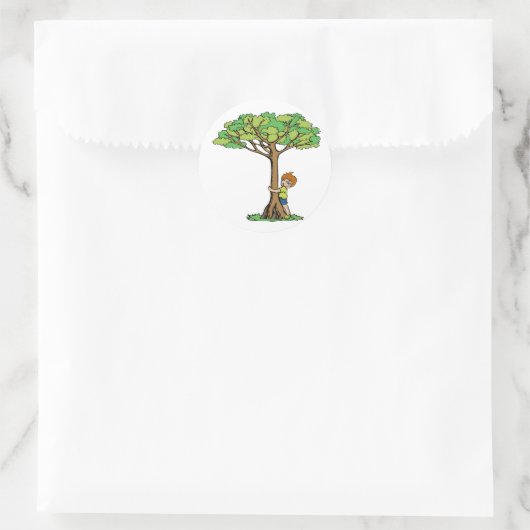 Tree Hugger Runder Aufkleber (Tasche)