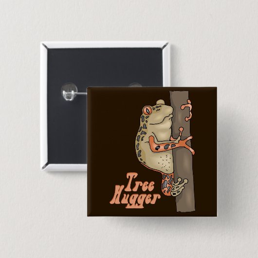 Tree Hugger Tree Frog Button (Vorne & Hinten)
