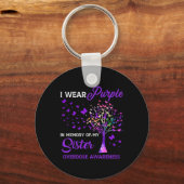 Tree I trage Lila Gedächtnis an Schwester Überdosi Schlüsselanhänger (Vorderseite)