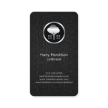 Tree Icon Black Grunge Landscaper Business Card