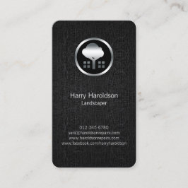 Tree Icon Black Grunge Landscaper Business Card Visitenkarte