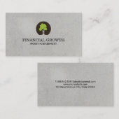 Tree Icon Financial Growth Visitenkarte (Vorne/Hinten)