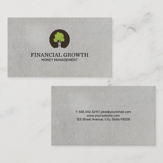 Tree Icon Financial Growth Visitenkarte (Vorne/Hinten)