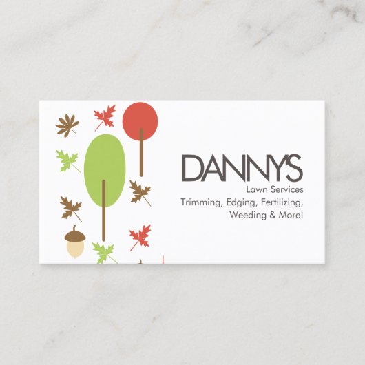 Tree Icon Lawn Services Business Card Visitenkarte (Vorderseite)